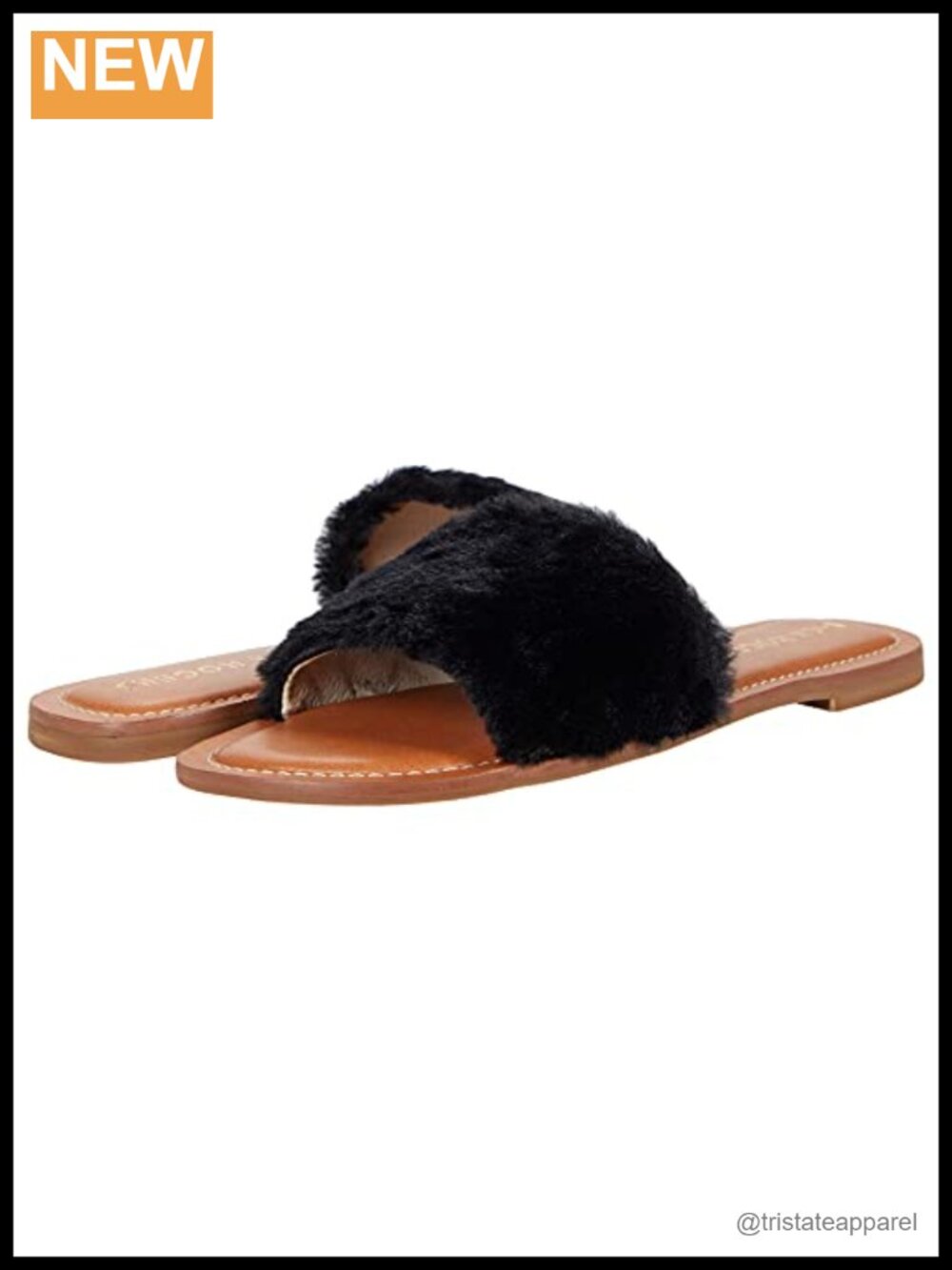 Faux Fur Slide Sandals Open Toe Slip-On Comfort Round Toe